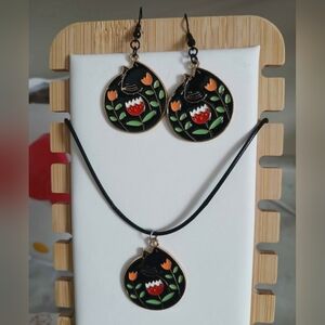 2/$14 New Cat Flowery Jewelry Set Women Girl Accessories Necklace Earring Flower